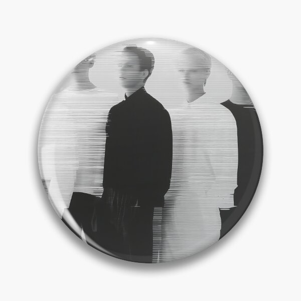 Item preview, Minimalist Black and White Portrait of Five Men with Glitch Effect designed and sold by Mindrender.