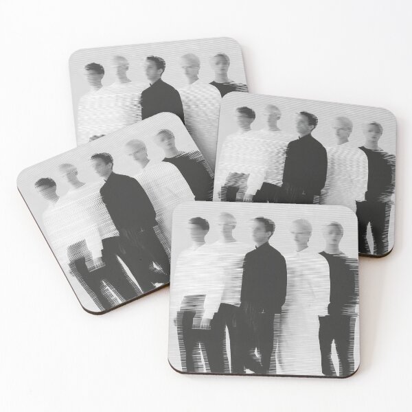 Item preview, Minimalist Black and White Portrait of Five Men with Glitch Effect designed and sold by Mindrender.