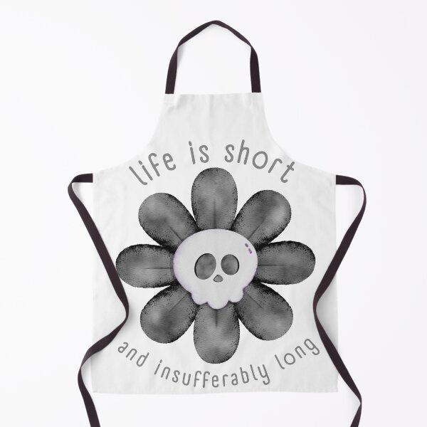 Item preview, Life Is Short and Insufferably Long Skull Flower Graphic designed and sold by halesyeahhh.
