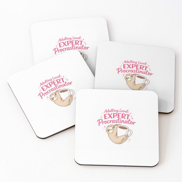 Item preview, Adulting Level: Expert Procrastinator Sloth Funny Quote Sticker designed and sold by SparkVault.