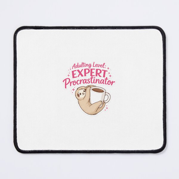 Item preview, Adulting Level: Expert Procrastinator Sloth Funny Quote Sticker designed and sold by SparkVault.