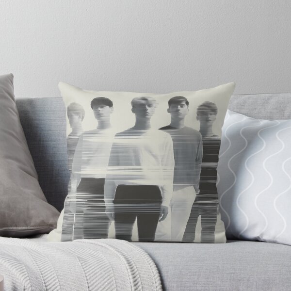 Item preview,  Minimalist Black and White Portrait of Five Men with Glitch Effect designed and sold by Mindrender.
