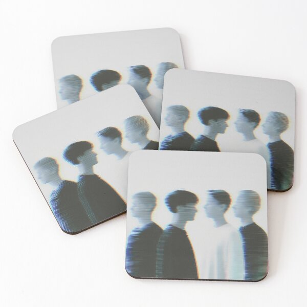 Item preview, Minimalist Black and White Portrait of Five Men with Glitch Effect designed and sold by Mindrender.