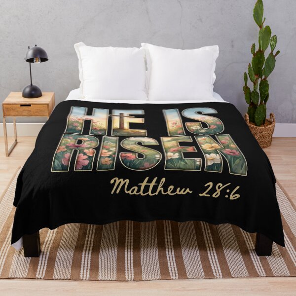 Item preview, He Is Risen T-Shirt Matthew 28:6, Watercolor Floral Cross Easter Shirt, Christian Religious Apparel, Spring Faith Tee designed and sold by Dmo3HarkoArt.
