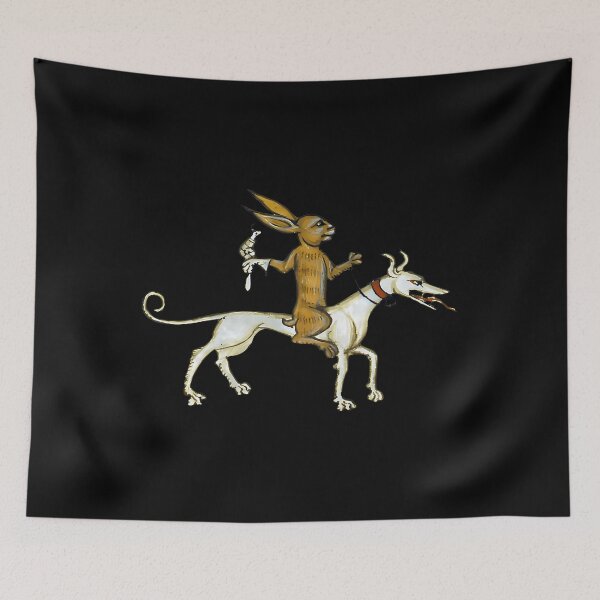 Item preview, Bizarre Medieval Marginalia Rabbit Riding Dog designed and sold by nctdhlkseos50.