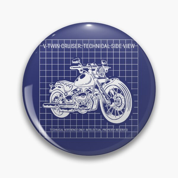 Item preview, V-Twin Cruiser Motorcycle Technical Art - Stark White Edition designed and sold by byRocco.
