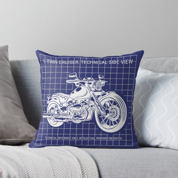 Item preview, V-Twin Cruiser Motorcycle Technical Art - Stark White Edition designed and sold by byRocco.