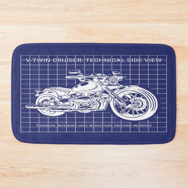 Item preview, V-Twin Cruiser Motorcycle Technical Art - Stark White Edition designed and sold by byRocco.