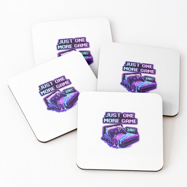 Item preview, Just One More Game – Gamer Sticker | Pixel Art 3AM Gaming Meme | Neon Aesthetic designed and sold by SparkVault.