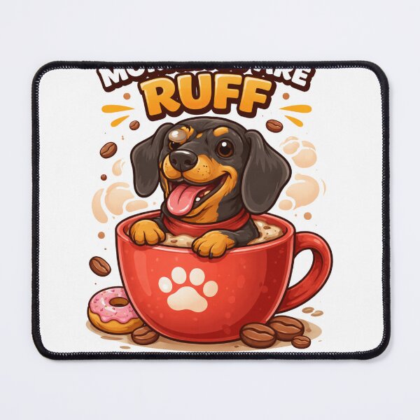 Item preview, Mornings Are Ruff Dachshund Shirt – Funny Wiener Dog Coffee Lover Tee, Cute Dog Lover Gift designed and sold by MoosElkPL.
