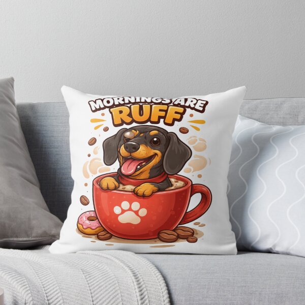 Item preview, Mornings Are Ruff Dachshund Shirt – Funny Wiener Dog Coffee Lover Tee, Cute Dog Lover Gift designed and sold by MoosElkPL.