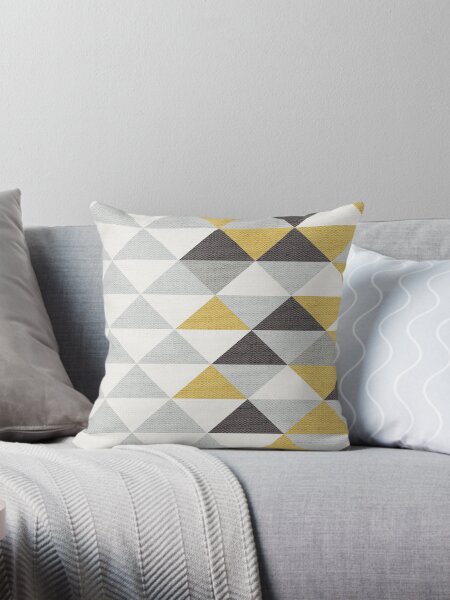 Item preview, Triangle Navy Gray Cream and Yellow Pattern with Texture designed and sold by RecoveryGift.