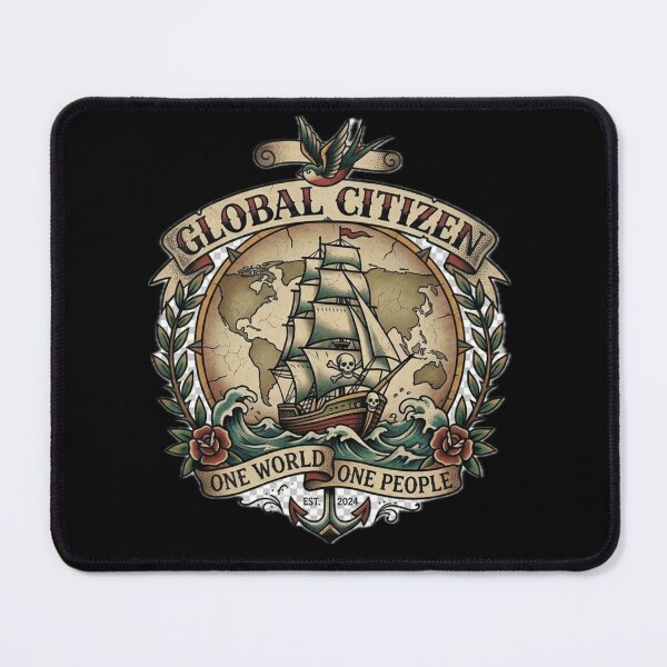 Item preview, Global Citizen - One World One People Traditional Tattoo Style Art designed and sold by EARTH PEOPLE.