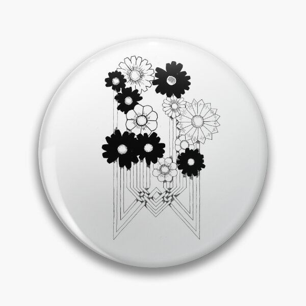 Item preview, Floral black and white pattern designed and sold by artisterik.