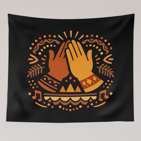 Item preview, Tribal Rhythm Hands Musical Vibes Pattern designed and sold by SplashTastic.