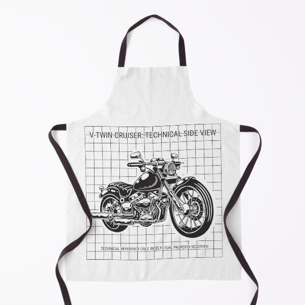 Item preview, V-Twin Cruiser Motorcycle Technical Art - Classic Black Line Art designed and sold by byRocco.
