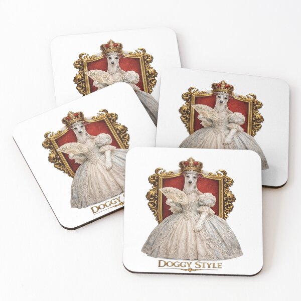 Item preview, Funny Royal Queen Dog Victoria Custom Pet Portrait Ryal Dog Lover Gift Elegant Dog Artwork and apparel designed and sold by Lone Wolf Designs .