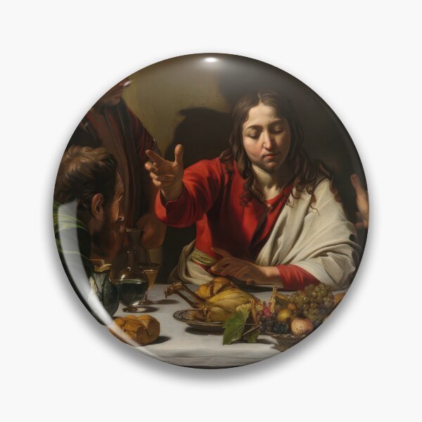 Item preview, Caravaggio Supper at Emmaus Dramatic Baroque Biblical Scene designed and sold by TheSoulOfArt.