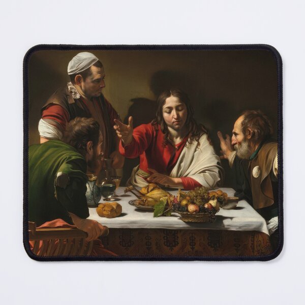 Item preview, Caravaggio Supper at Emmaus Dramatic Baroque Biblical Scene designed and sold by TheSoulOfArt.