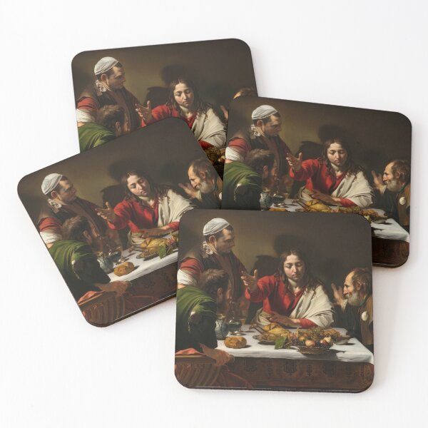 Item preview, Caravaggio Supper at Emmaus Dramatic Baroque Biblical Scene designed and sold by TheSoulOfArt.