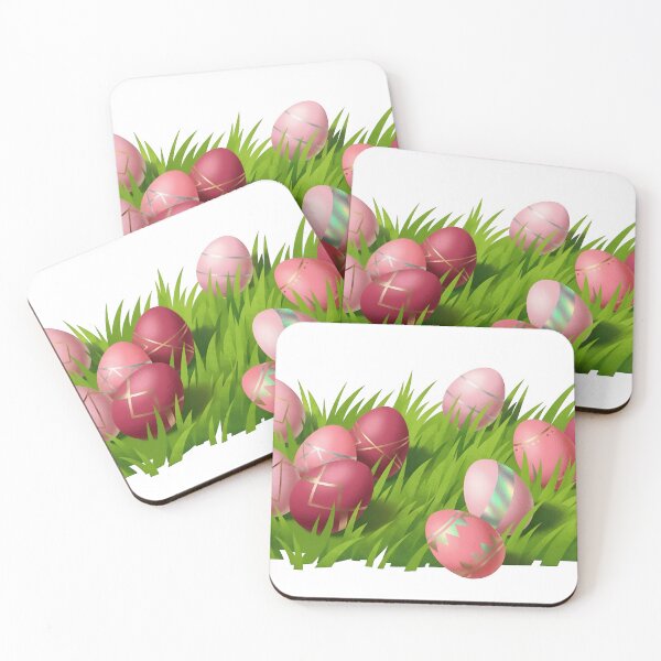 Item preview, A cluster of pink Easter eggs in green grass on transparent background designed and sold by Creative88Art.