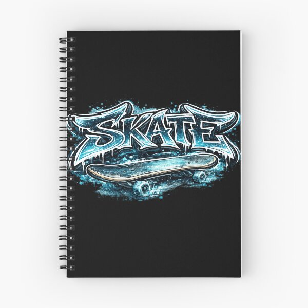 Item preview, Blue Ice Skate Graffiti - Urban Skateboard Art designed and sold by HubiUrbanStudio.