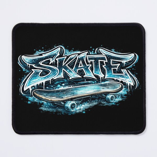 Item preview, Blue Ice Skate Graffiti - Urban Skateboard Art designed and sold by HubiUrbanStudio.