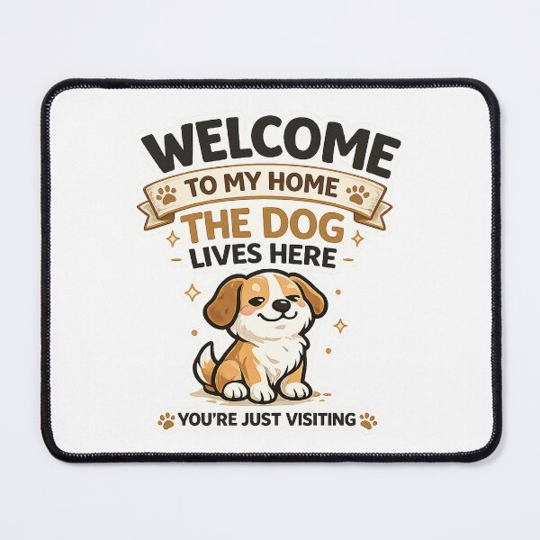 Item preview, The Dog Lives Here You’re Just Visiting Funny Dog Design designed and sold by StyleLap.