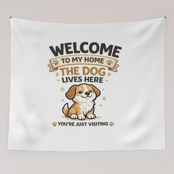 Item preview, The Dog Lives Here You’re Just Visiting Funny Dog Design designed and sold by StyleLap.