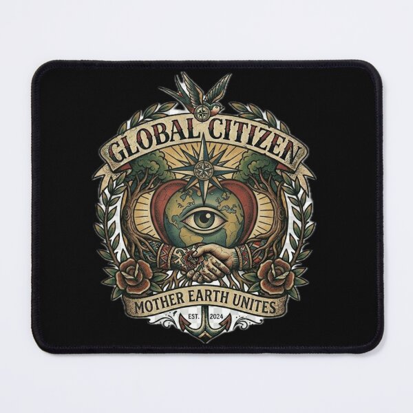 Item preview, Global Citizen - Mother Earth Unites Traditional Tattoo Eye Art designed and sold by EARTH PEOPLE.