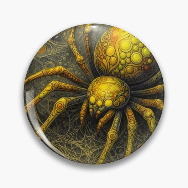Item preview, Golden Mechanical Spider in Abstract Web designed and sold by aminz4.
