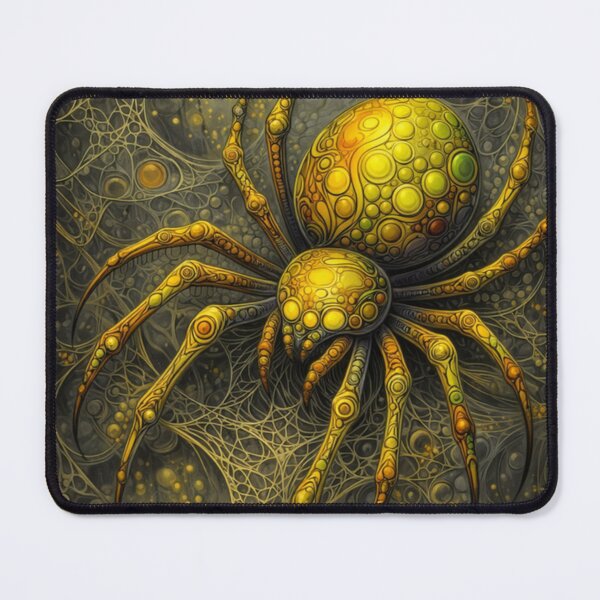 Item preview, Golden Mechanical Spider in Abstract Web designed and sold by aminz4.