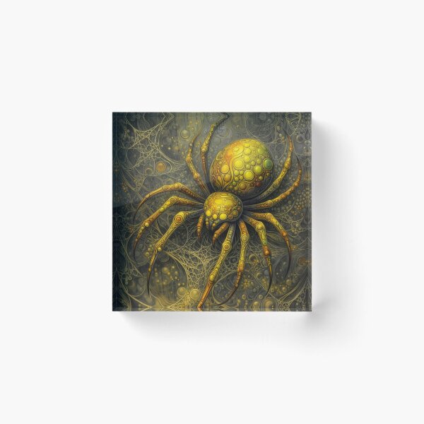 Item preview, Golden Mechanical Spider in Abstract Web designed and sold by aminz4.