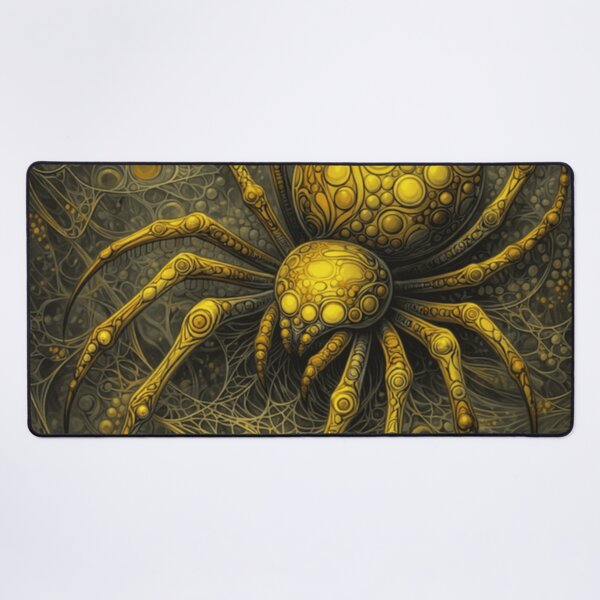 Item preview, Golden Mechanical Spider in Abstract Web designed and sold by aminz4.