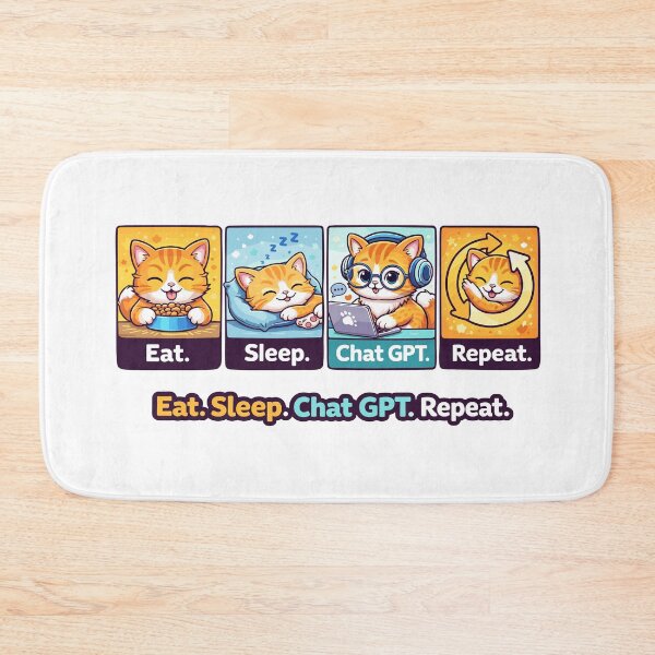 Item preview, Eat Sleep Chat GPT Repeat designed and sold by aipolohu.
