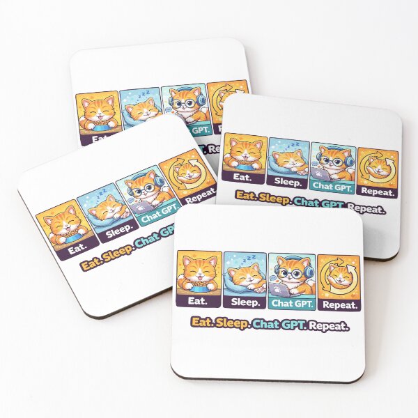 Item preview, Eat Sleep Chat GPT Repeat designed and sold by aipolohu.