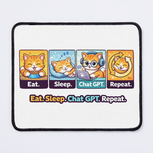 Item preview, Eat Sleep Chat GPT Repeat designed and sold by aipolohu.