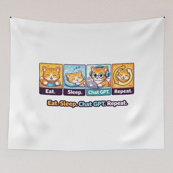Item preview, Eat Sleep Chat GPT Repeat designed and sold by aipolohu.