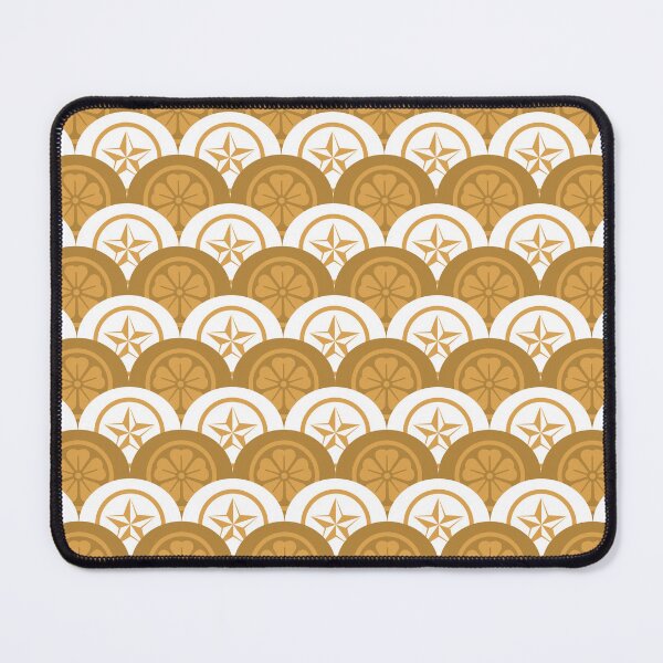 Item preview, Cherry Blossoms & Stars Wave Print 1 - Gold and White designed and sold by Daniel Bevis Design.