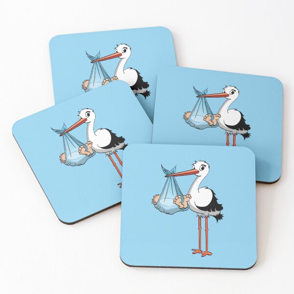 Item preview, It’s a boy “The blue stork who delivers  the baby boy.”  designed and sold by Stef Ringoot, cartoons and illustrations.