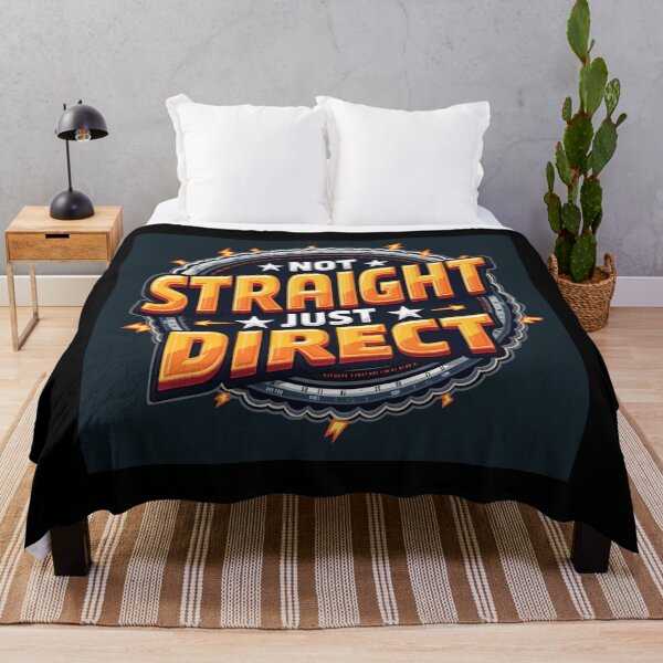 Item preview, Bold Retro Quote: Not Straight Just Direct Orange designed and sold by InkDazzle.