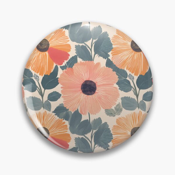 Item preview, Playful Retro Colorful Floral Pattern designed and sold by soft-pop-studio.