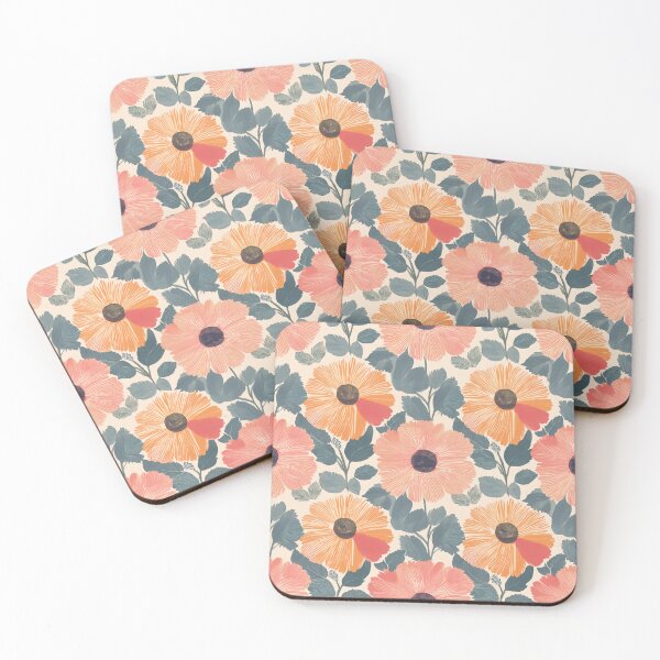 Item preview, Playful Retro Colorful Floral Pattern designed and sold by soft-pop-studio.