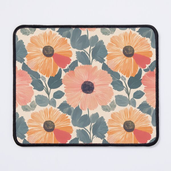 Item preview, Playful Retro Colorful Floral Pattern designed and sold by soft-pop-studio.