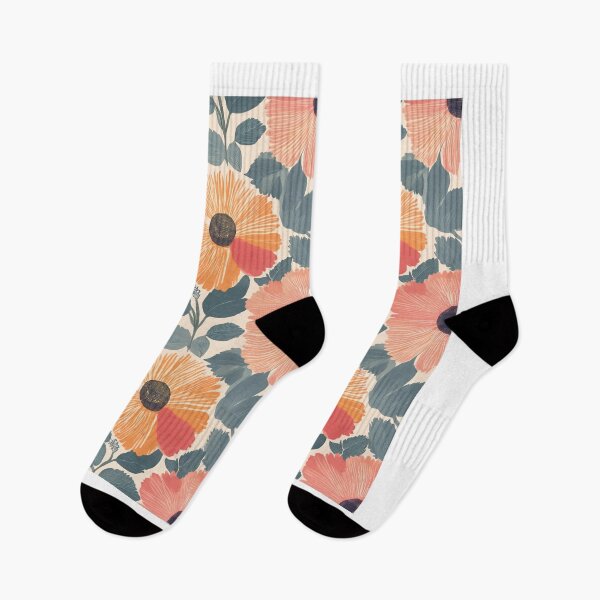 Item preview, Playful Retro Colorful Floral Pattern designed and sold by soft-pop-studio.