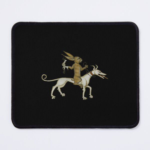 Item preview, Medieval Marginalia Rabbit Riding Dog Art designed and sold by twgzaoiu15.