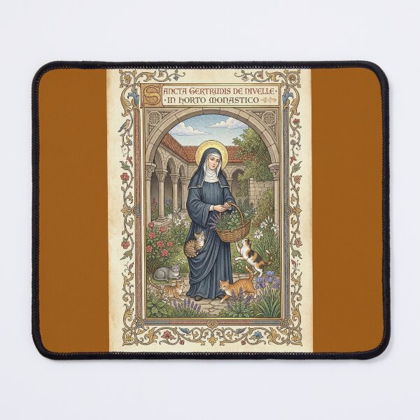 Item preview, Saint Gertrude of Nivelles with cats. designed and sold by Natalia-Vlad.