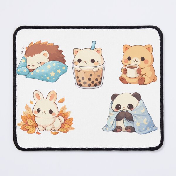 Item preview, Cute Kawaii Animals Cozy Moments Collection – Hedgehog, Cat, Bear, Bunny & Panda designed and sold by Astropulsecov.