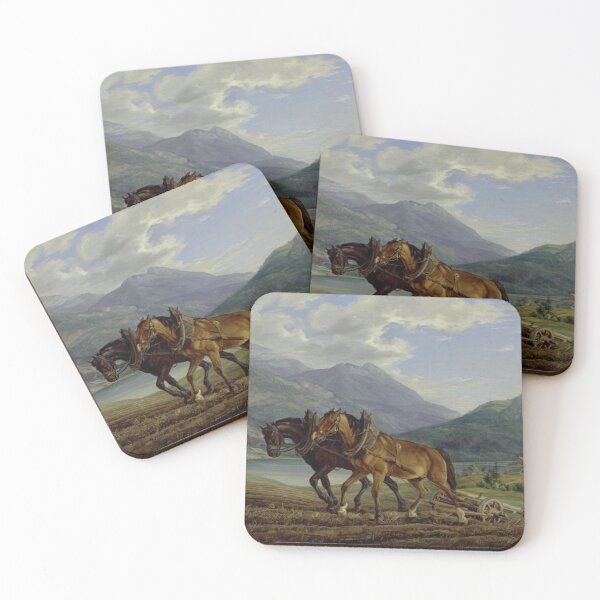 Item preview, Mountain landscape with plowing farmers designed and sold by SharonTheFirst.