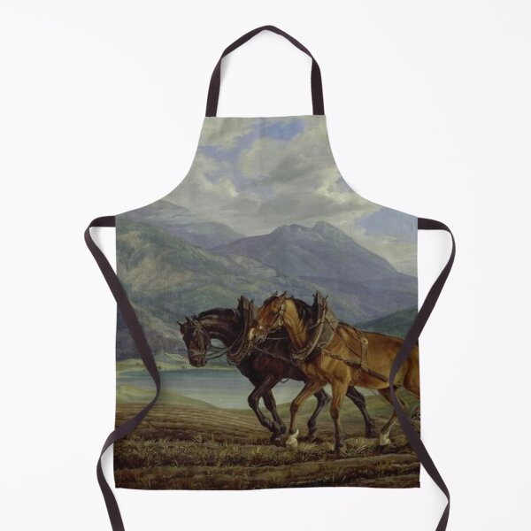 Item preview, Mountain landscape with plowing farmers designed and sold by SharonTheFirst.